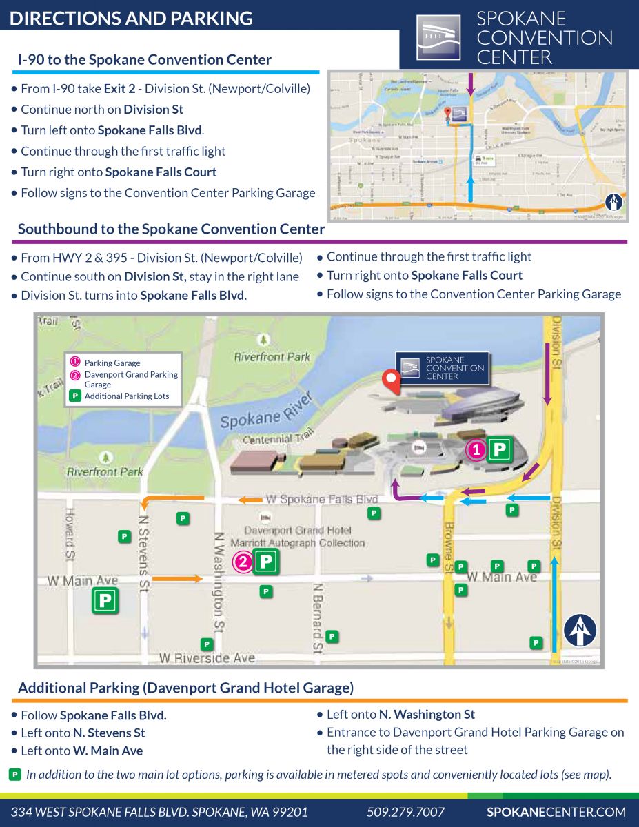 Parking & Directions Spokane Great Outdoor and Bike Expo